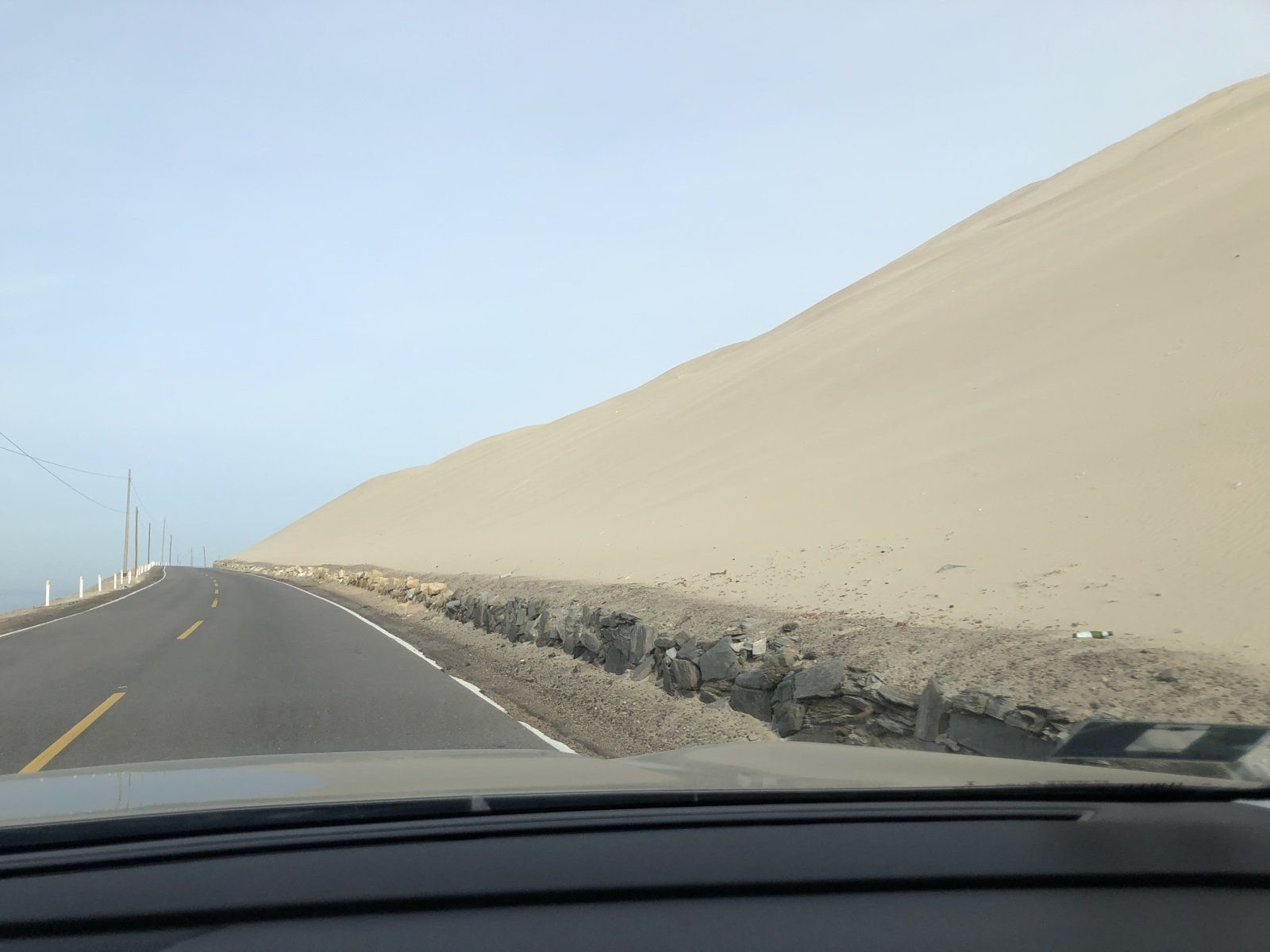 Panamericana Sur, 27 de enero: el desierto de la costa, sin una curva de sierra por delante.